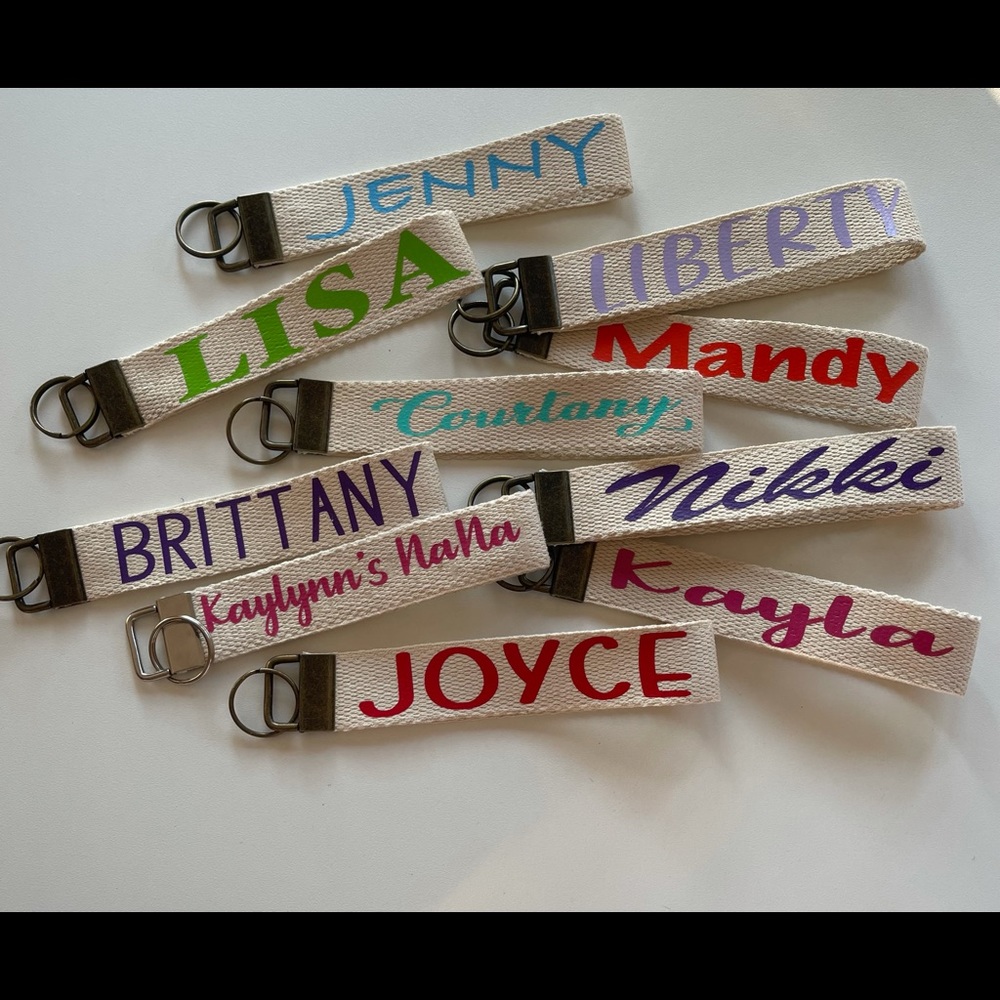 Personalized Canvas Keychain / Wristlet Keychain